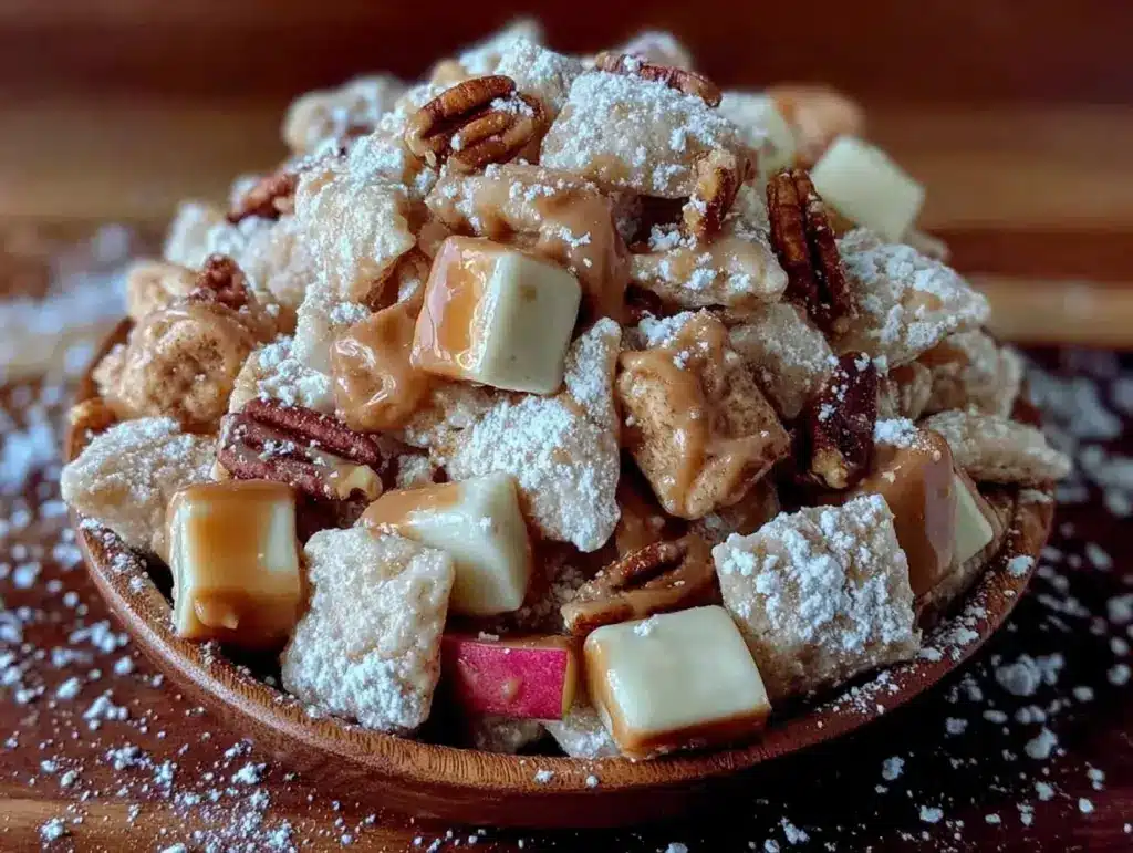 caramel apple puppy chow - featured image