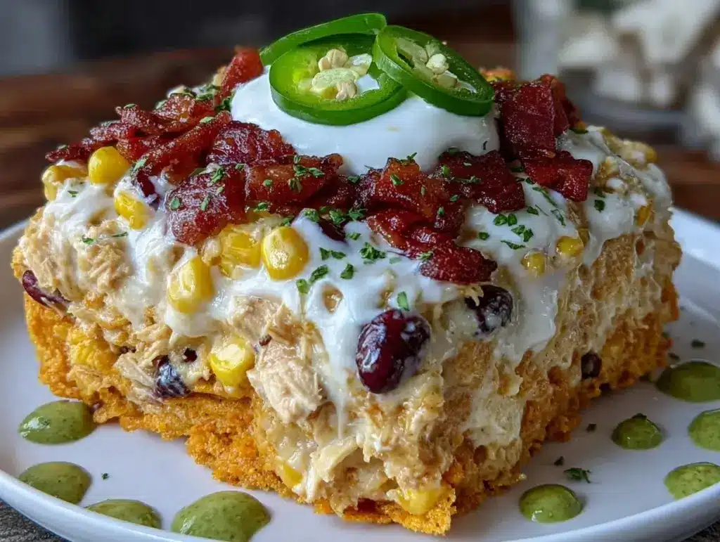 cheesy dorito chicken casserole - featured image