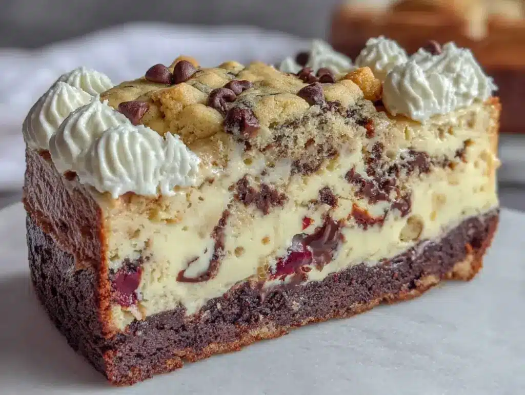 cookie dough brownie cake - featured image