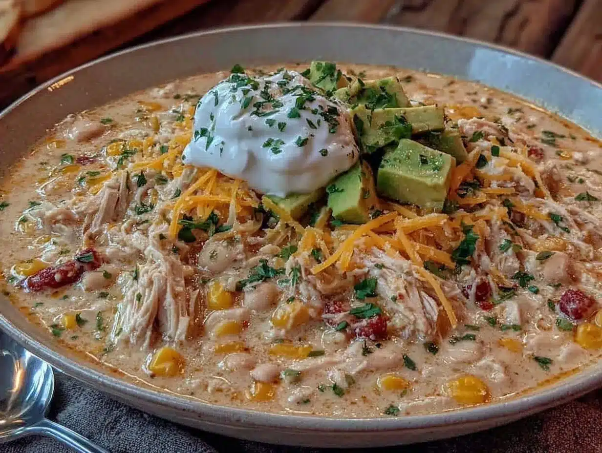 creamy crockpot white chicken chili preparation steps