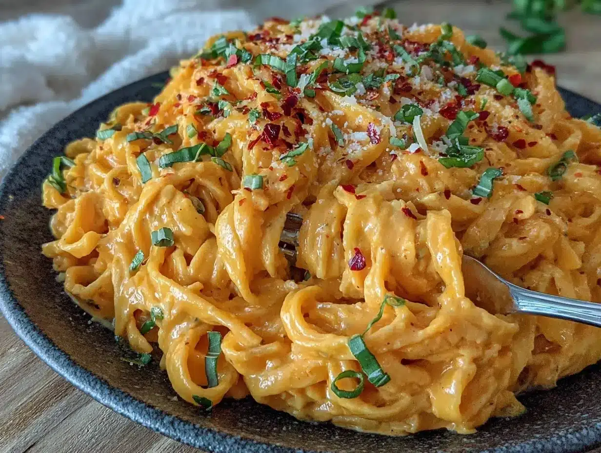 Creamy Red Pepper Alfredo Sauce preparation steps