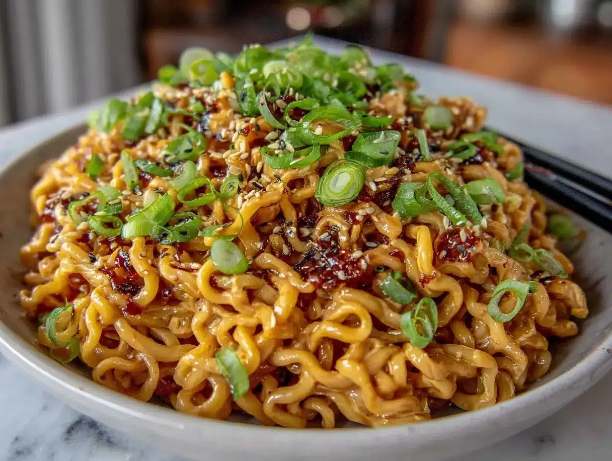 creamy Thai peanut noodles preparation steps