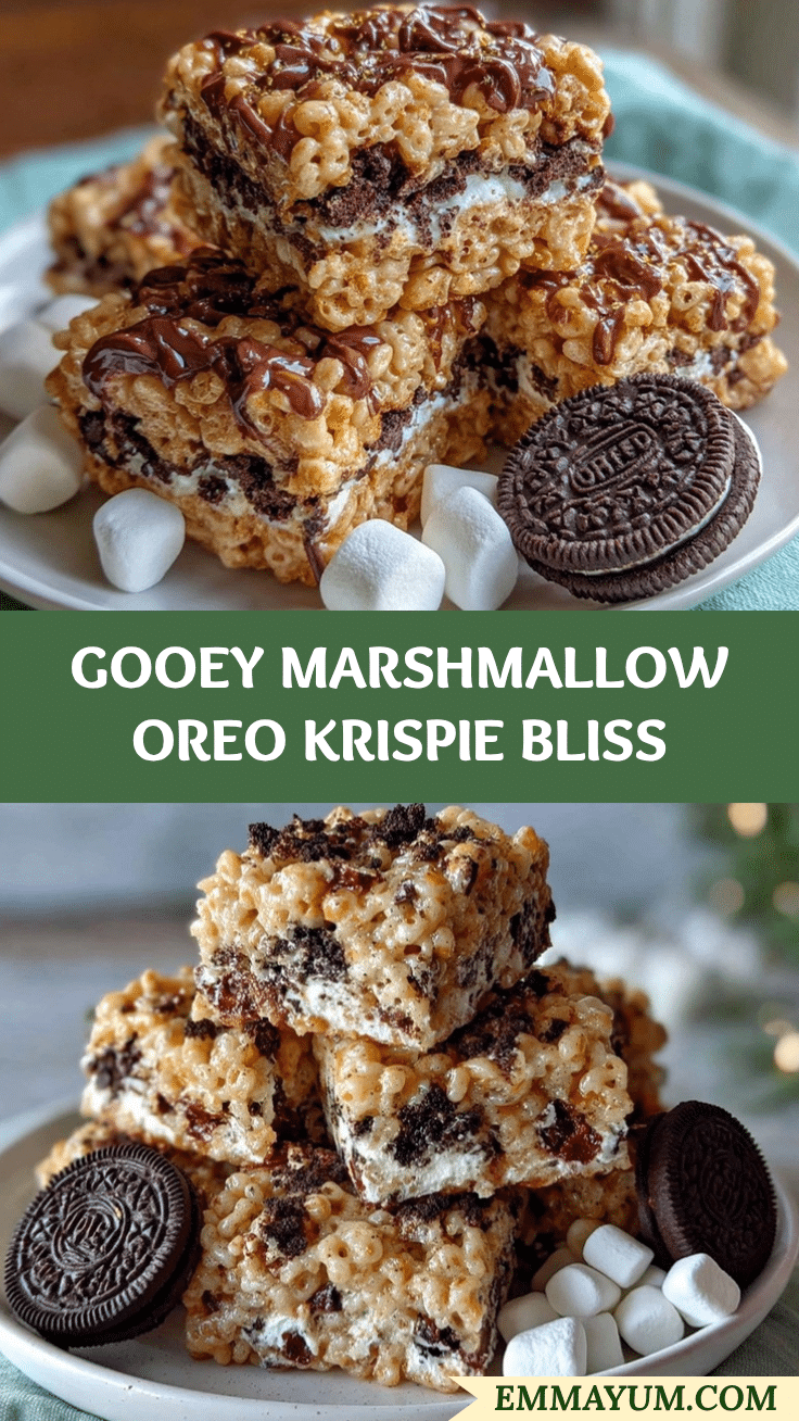 Gooey Marshmallow Oreo Krispie Treats recipe