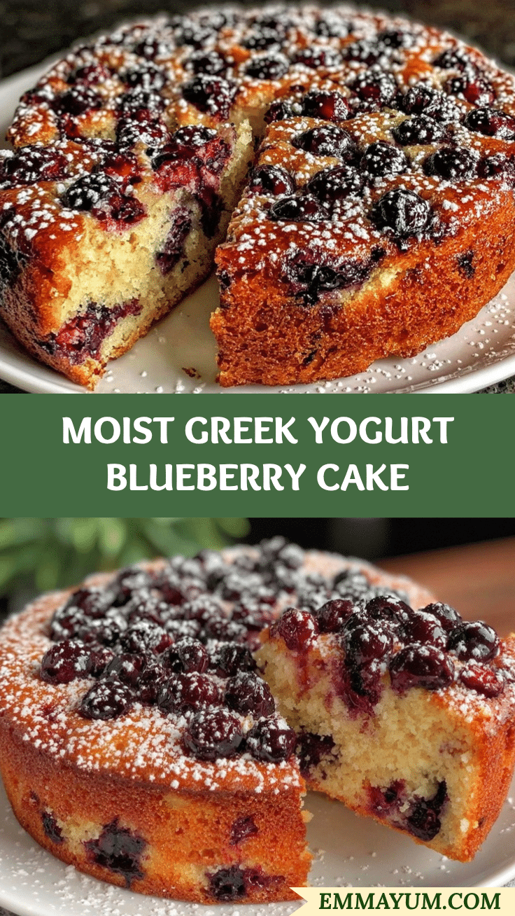 moist Greek yogurt blueberry cake recipe