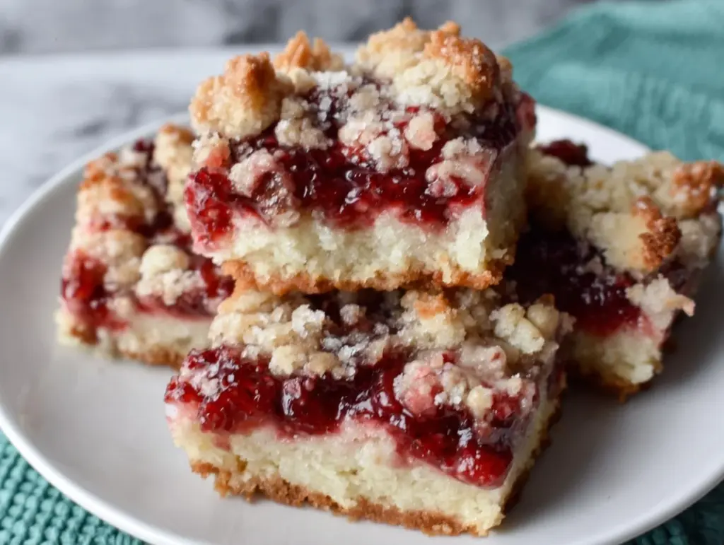 raspberry crumb bars - featured image