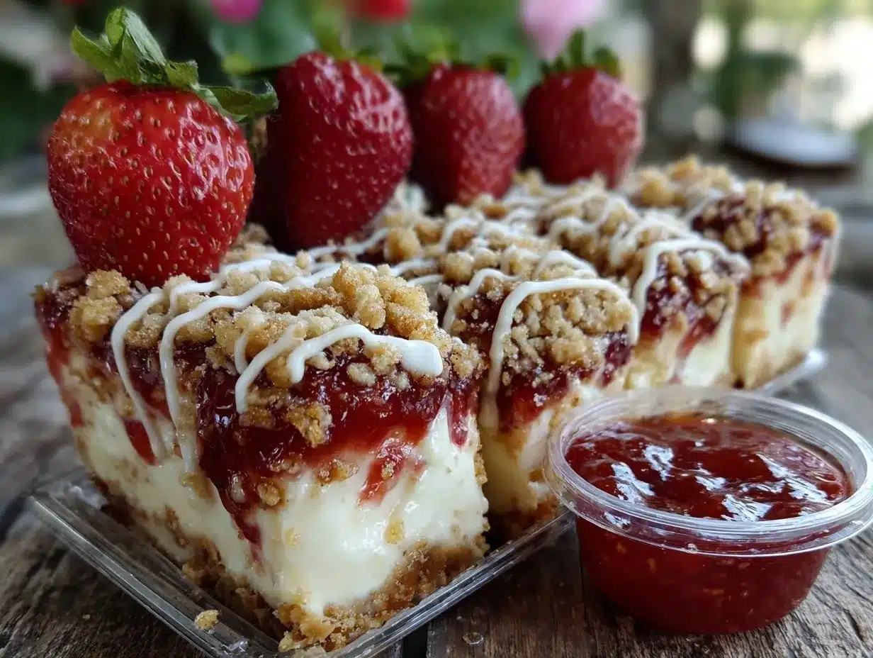 strawberry crunch cheesecake chunks preparation steps