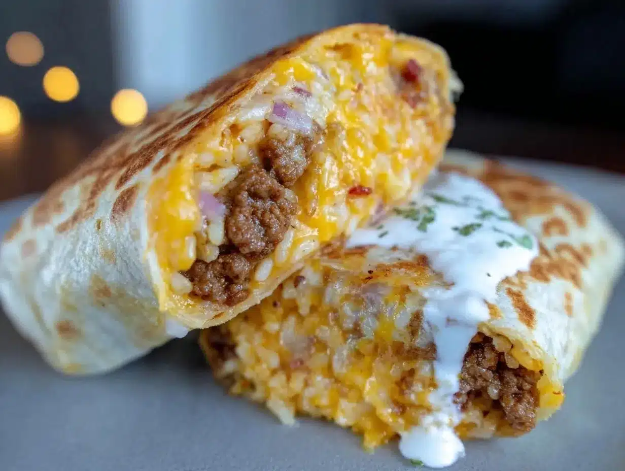 Taco Bell Beefy Melt Burrito preparation steps