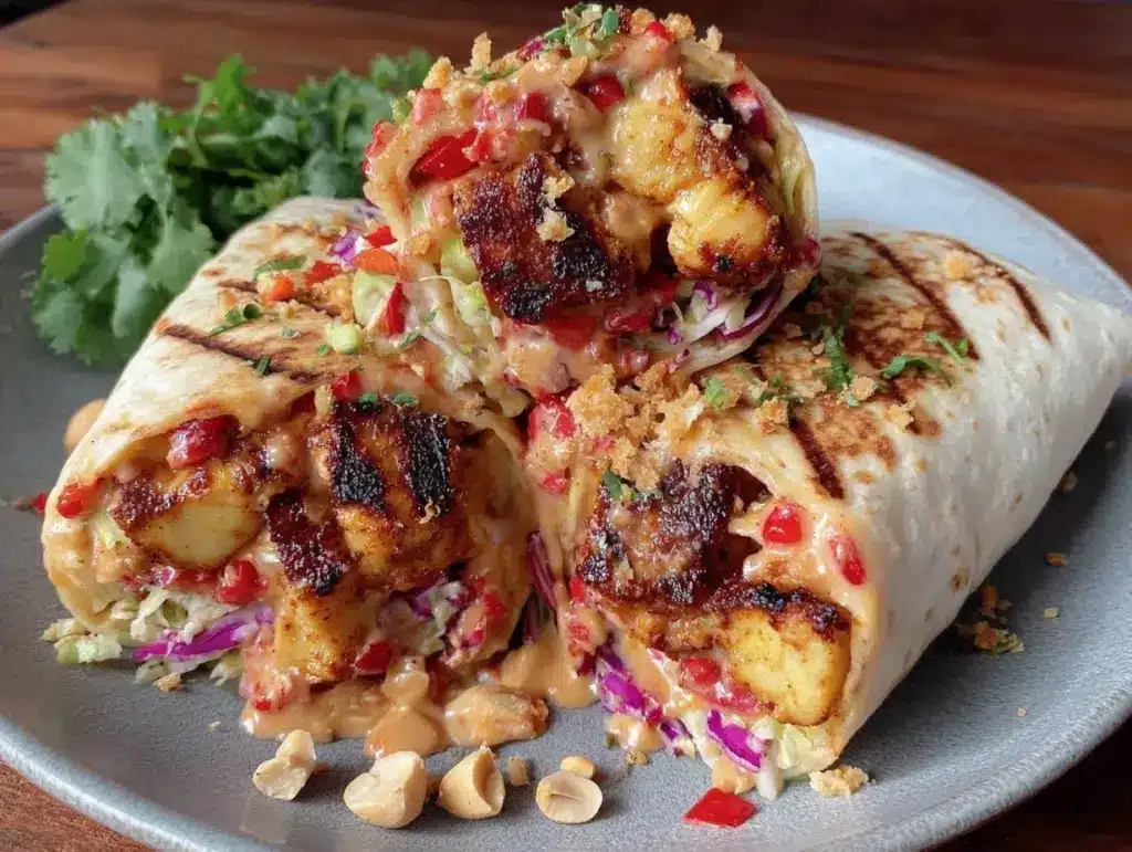 Thai Peanut Chicken Wrap - featured image