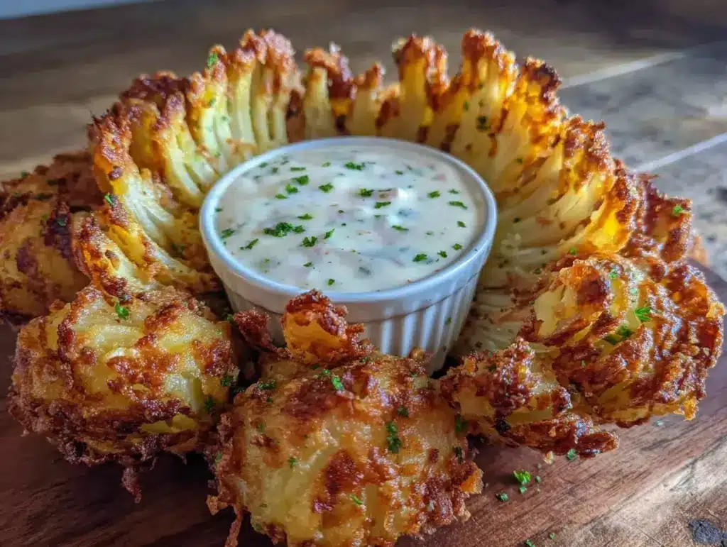 air fryer blooming onion - featured image