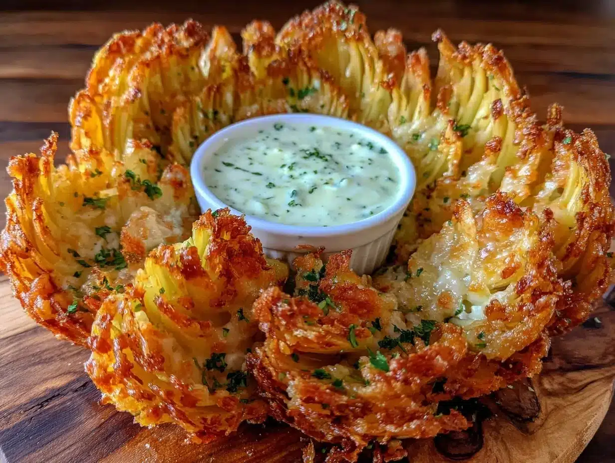air fryer blooming onion preparation steps