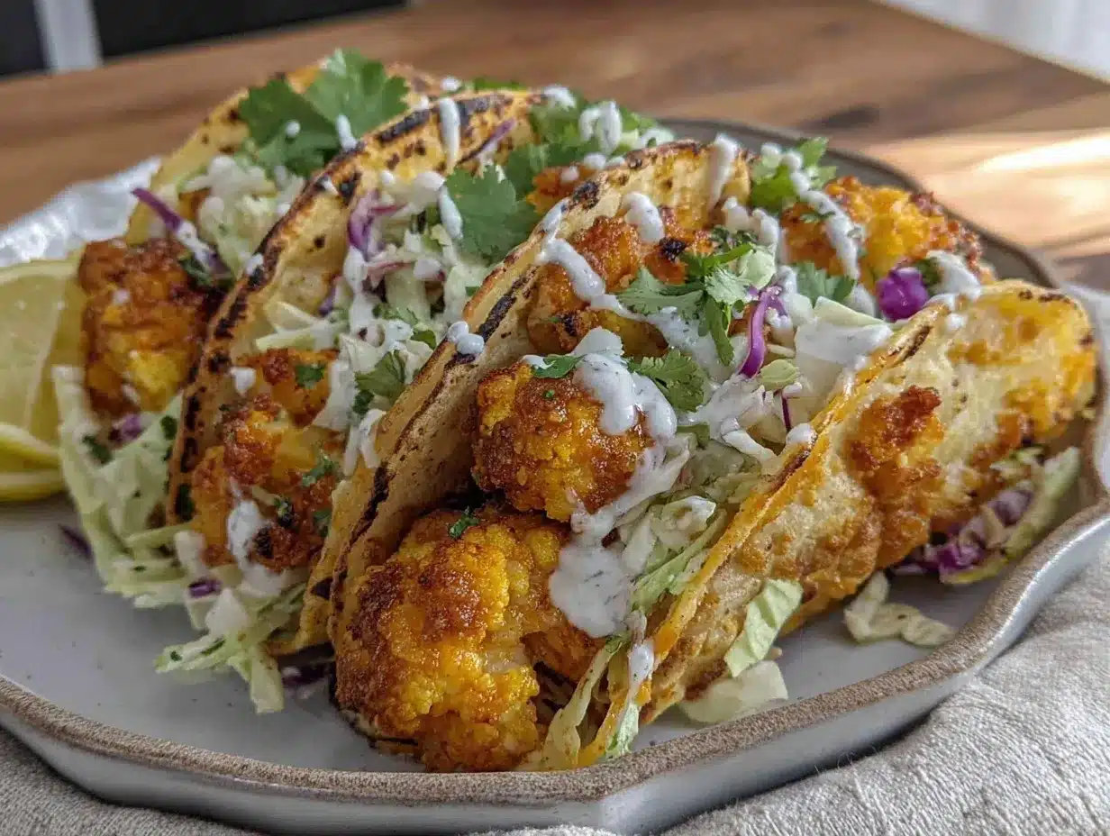 air fryer Buffalo cauliflower tacos preparation steps