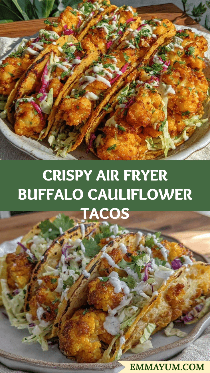 air fryer Buffalo cauliflower tacos recipe