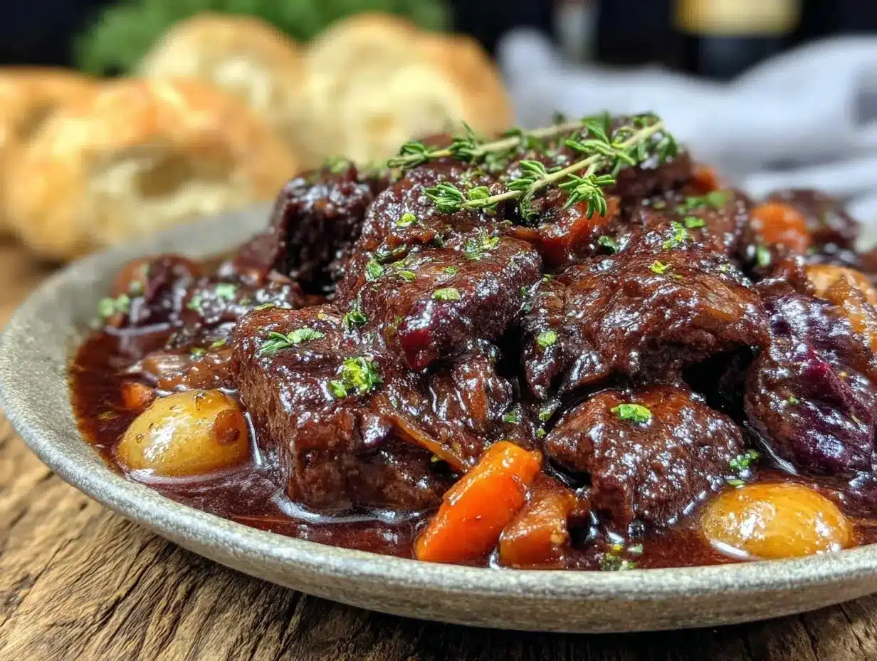 Beef Bourguignon Slow Cooker preparation steps