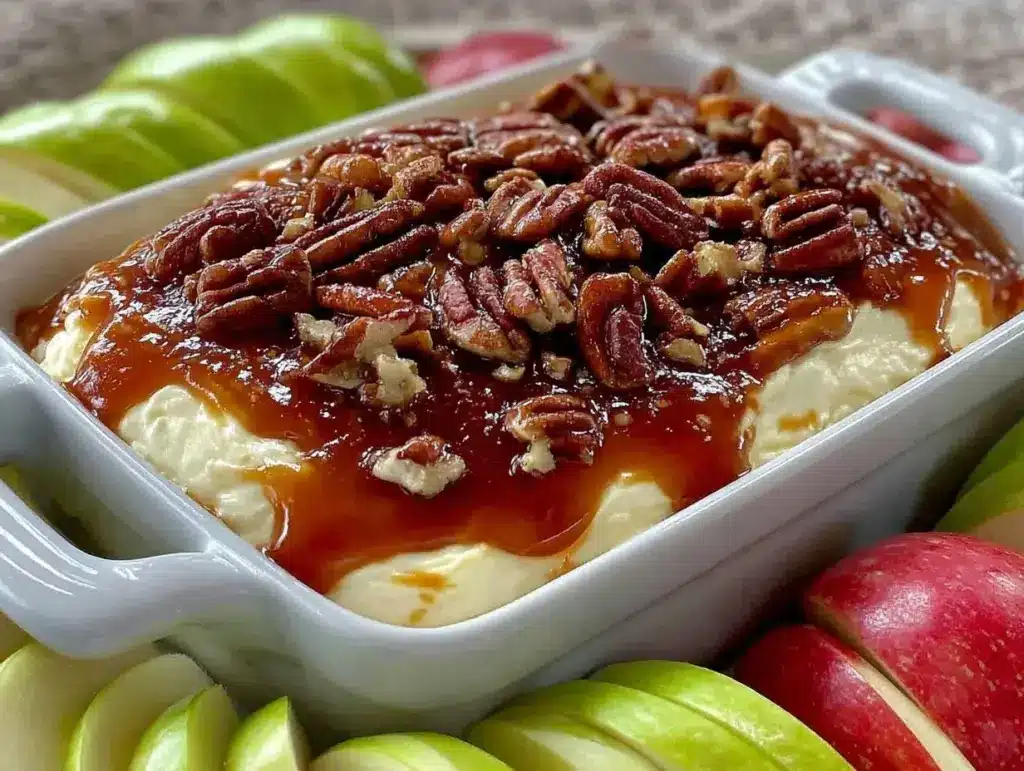 caramel apple cheesecake dip - featured image