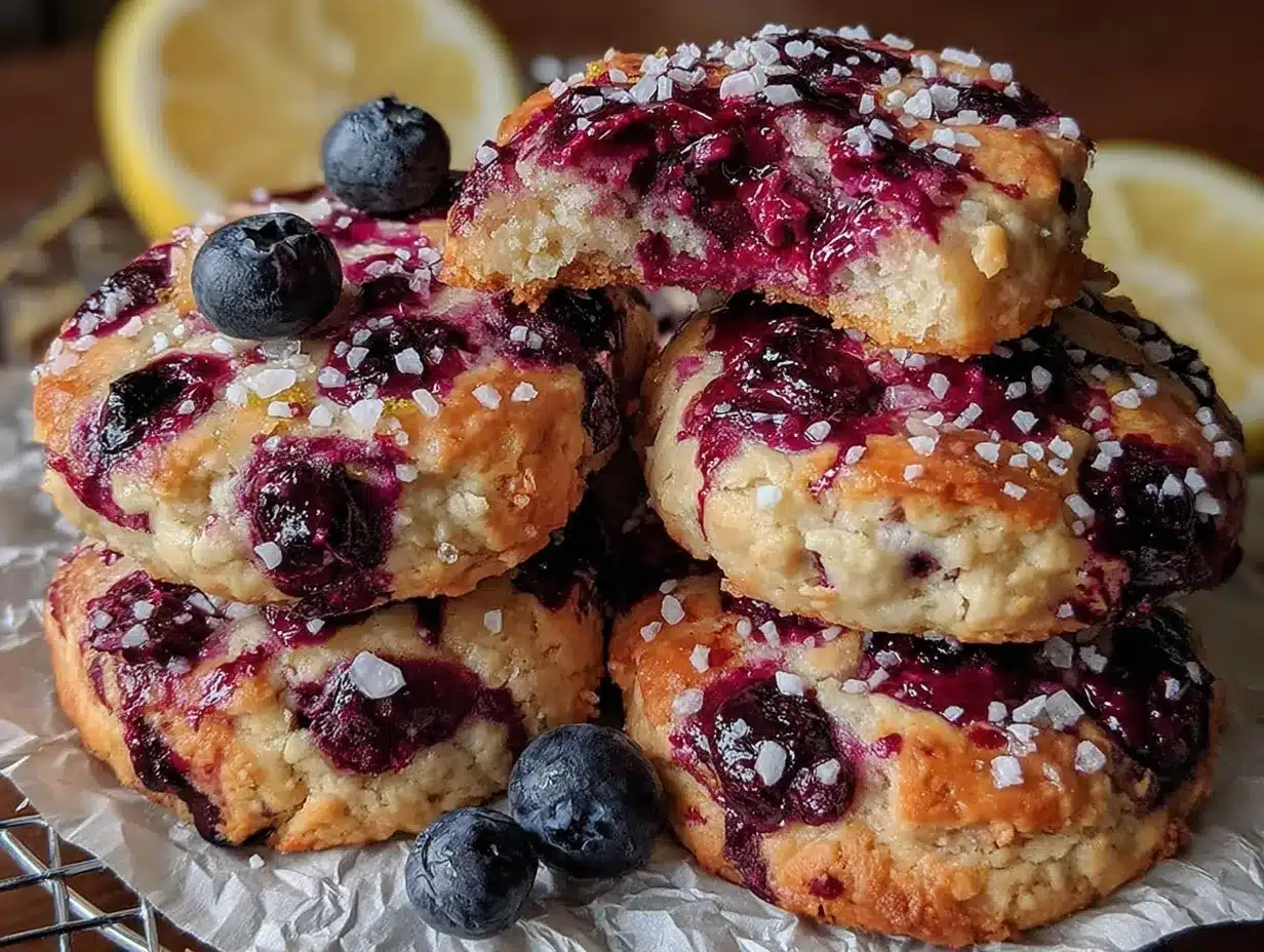 chewy lemon blueberry cookies preparation steps