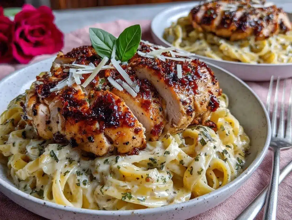 Chicken Alfredo for Two preparation steps