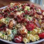 chicken bacon ranch pasta salad - featured image