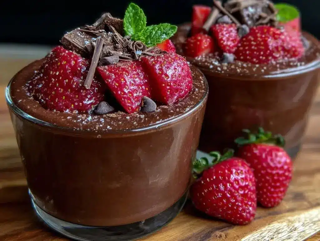 chocolate avocado mousse - featured image