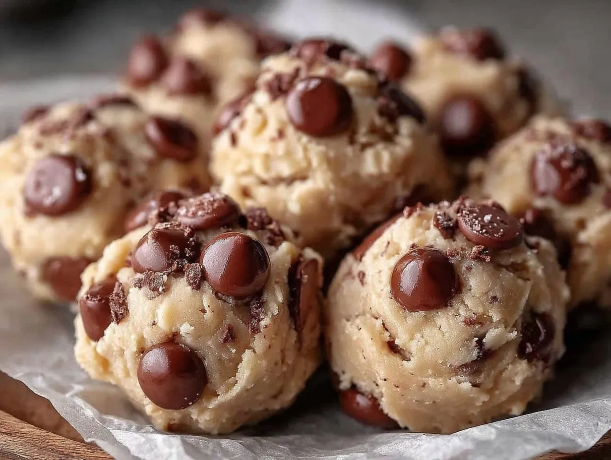 chocolate chip cookie dough bites preparation steps