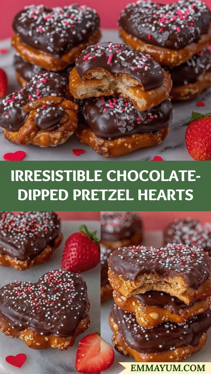 chocolate-dipped pretzel hearts recipe