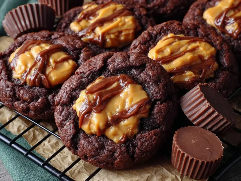 Chocolate Peanut Butter Cup Cookies - featured image