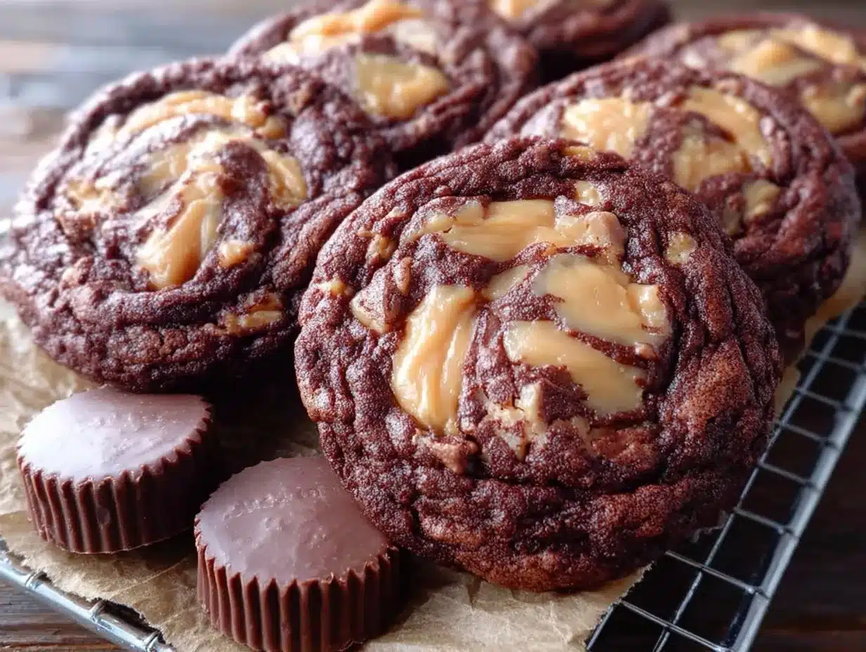 Chocolate Peanut Butter Cup Cookies preparation steps