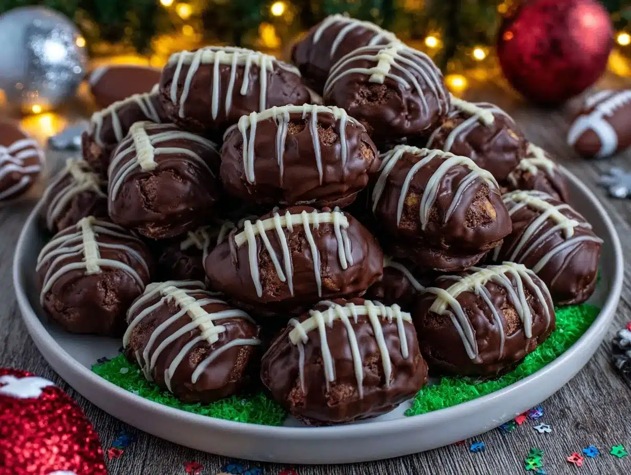 Chocolate Peanut Butter Footballs preparation steps
