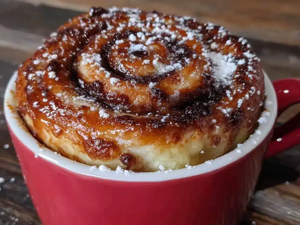cinnamon roll in a mug - featured image