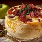 creamy apple and white cheddar soup - featured image