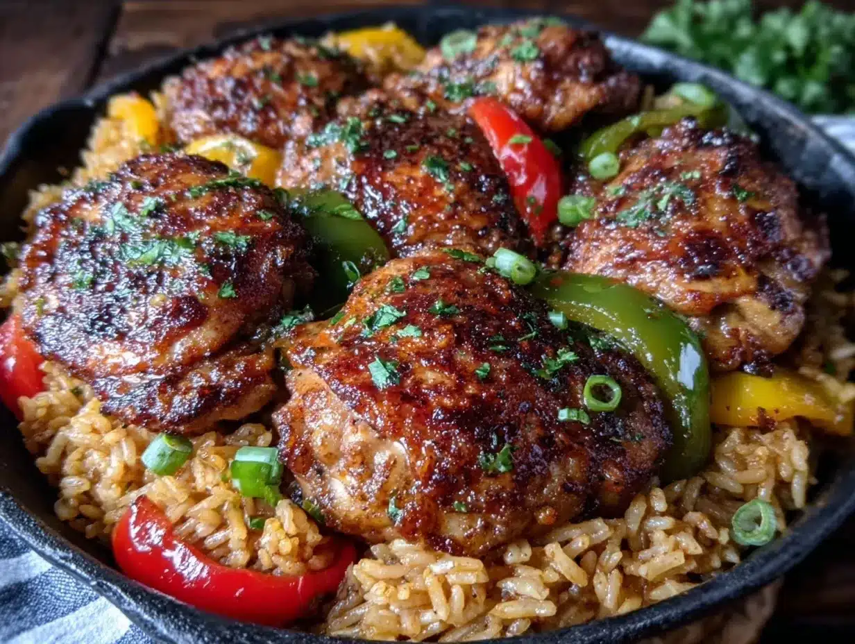 creamy Cajun chicken rice preparation steps