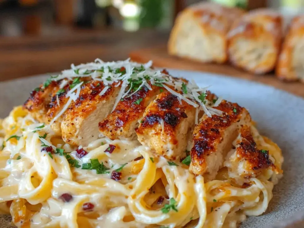 creamy garlic Parmesan chicken pasta - featured image