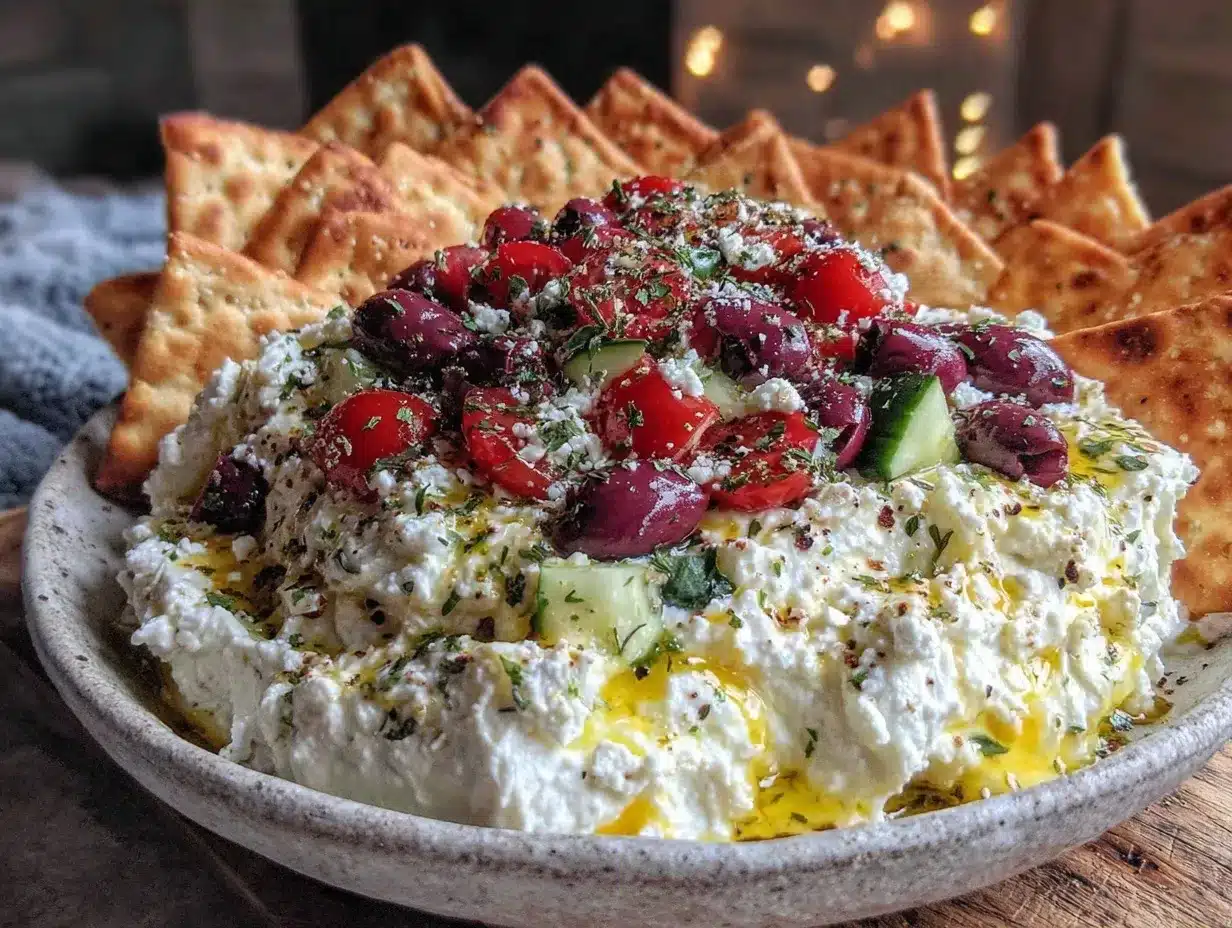 creamy Greek feta dip preparation steps