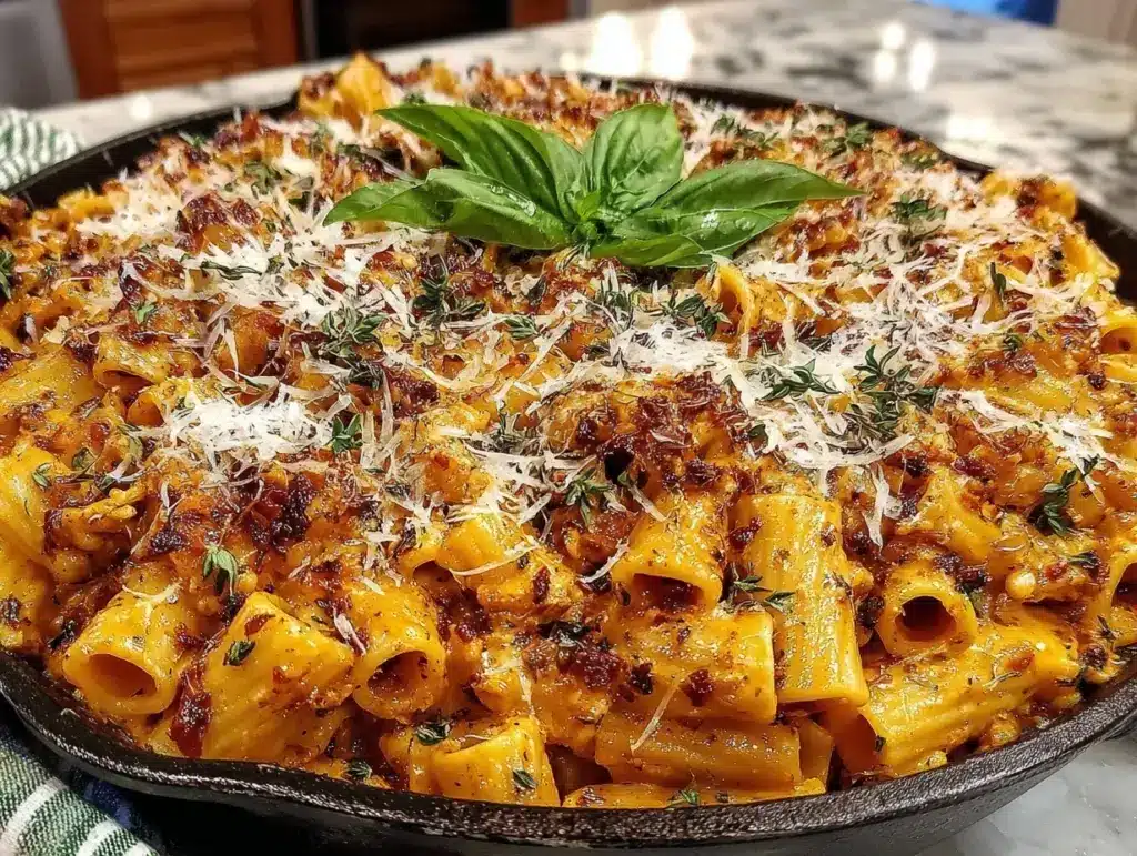 creamy spicy rigatoni - featured image