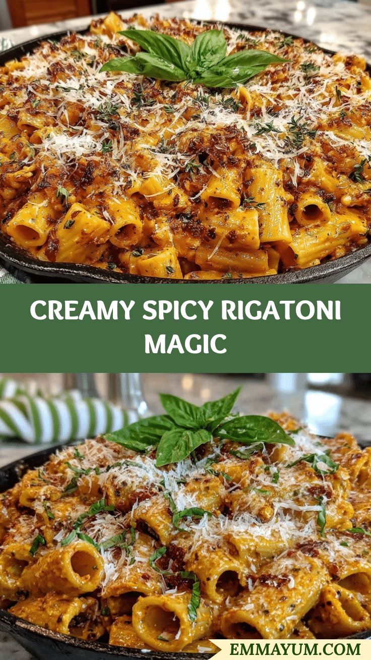 creamy spicy rigatoni recipe