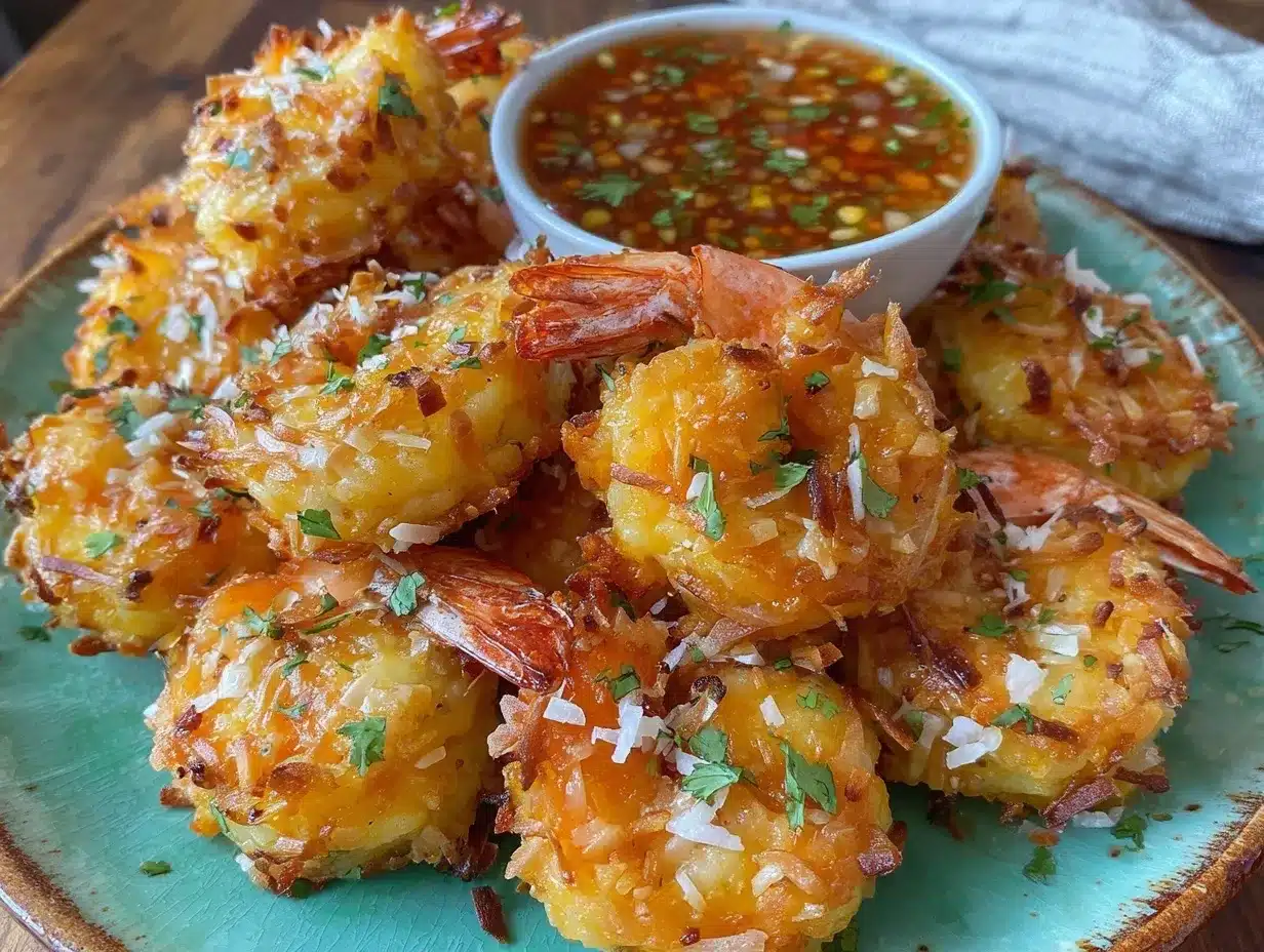 crispy air fryer coconut shrimp preparation steps
