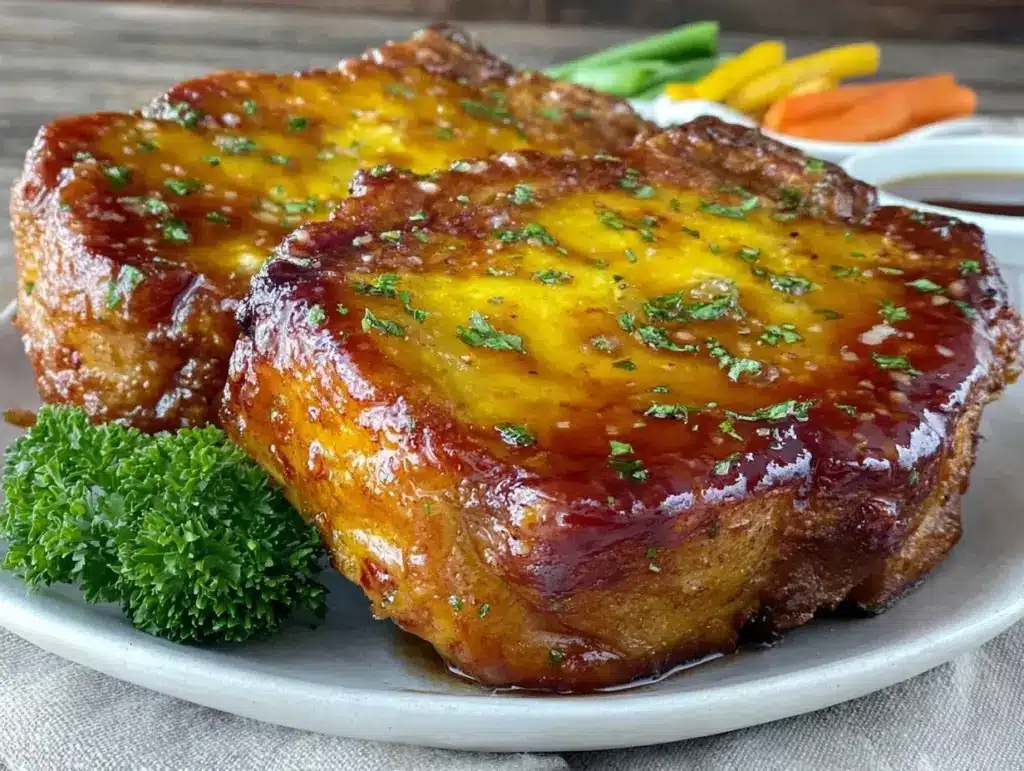 crispy air fryer honey garlic pork chops - featured image