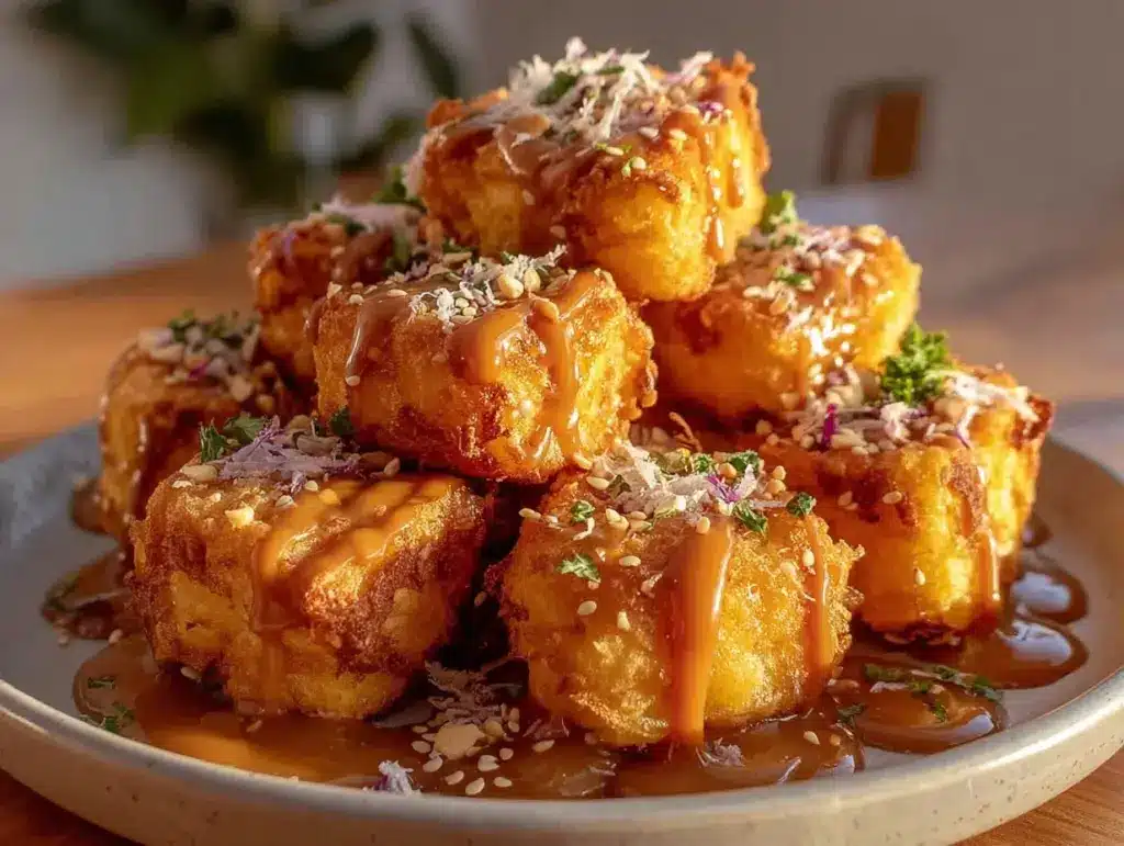 crispy air fryer tofu bites - featured image