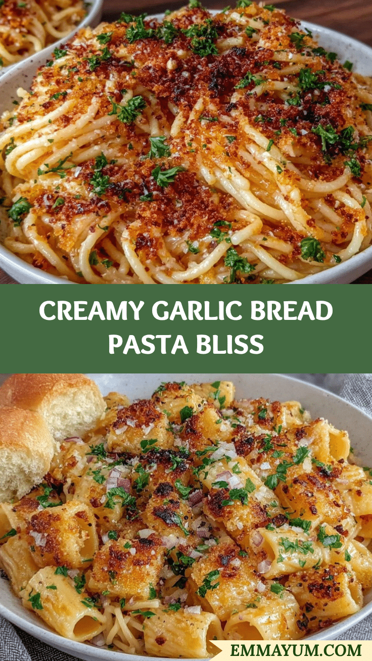 crispy garlic bread pasta recipe