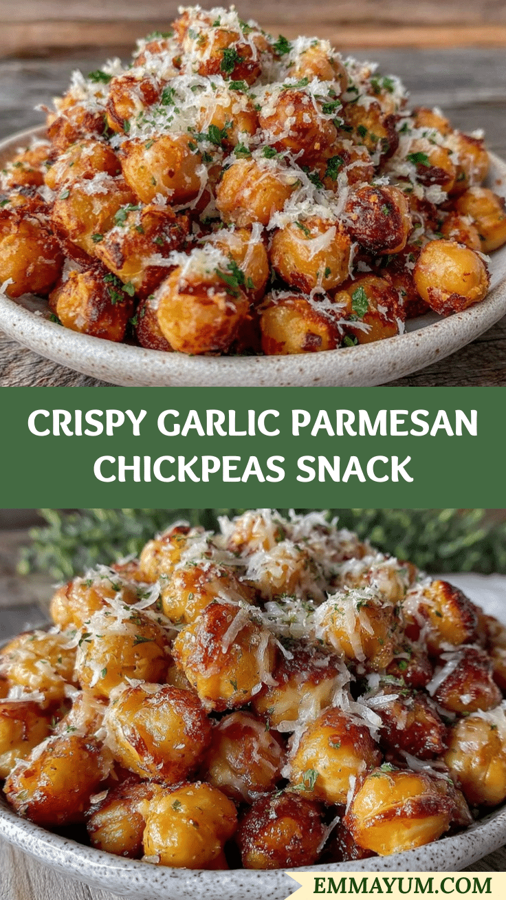 crispy garlic Parmesan roasted chickpeas recipe
