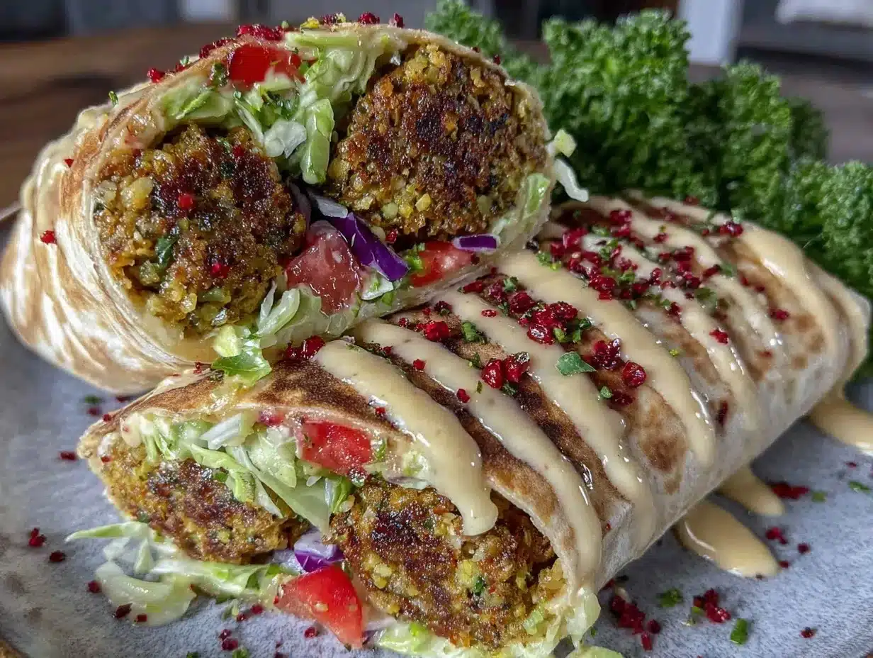 crispy vegetarian falafel wrap preparation steps