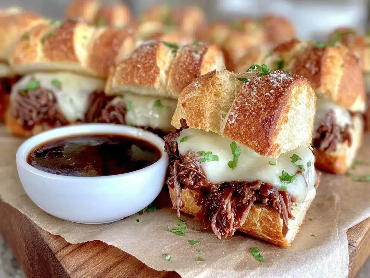 Crockpot French Dip Sandwiches preparation steps