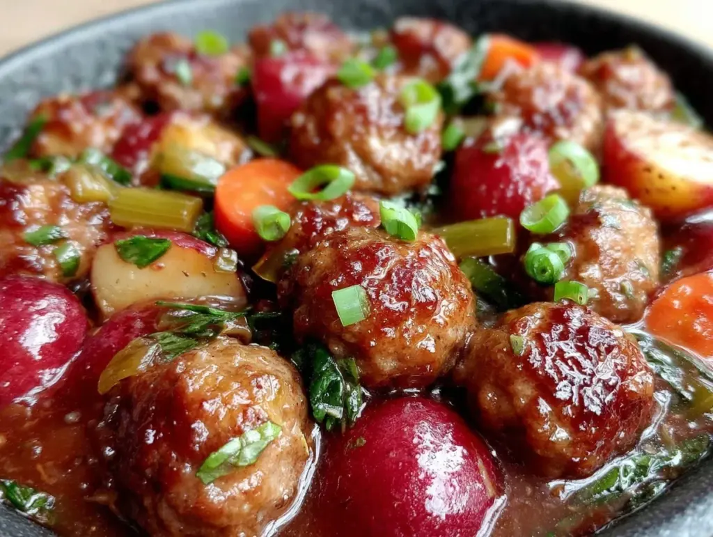 crockpot meatball stew - featured image