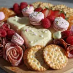 Galentine pink heart charcuterie board - featured image