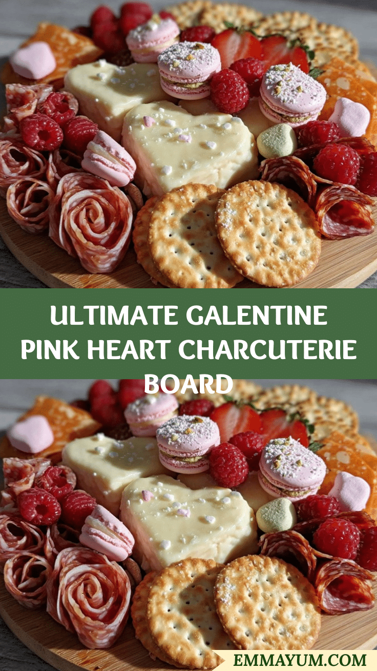 Galentine pink heart charcuterie board recipe