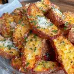 garlic parmesan potato wedges - featured image