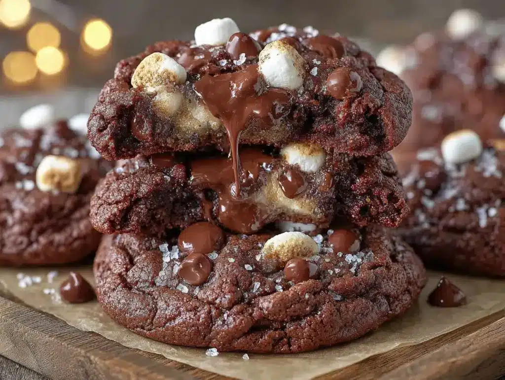 gooey hot chocolate cookies - featured image