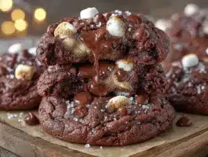 gooey hot chocolate cookies - featured image