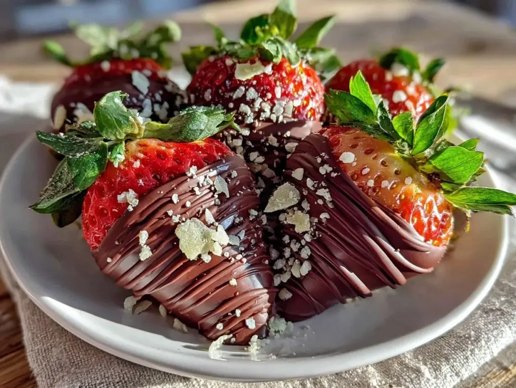 Healthy Dark Chocolate Valentine Strawberries - featured image