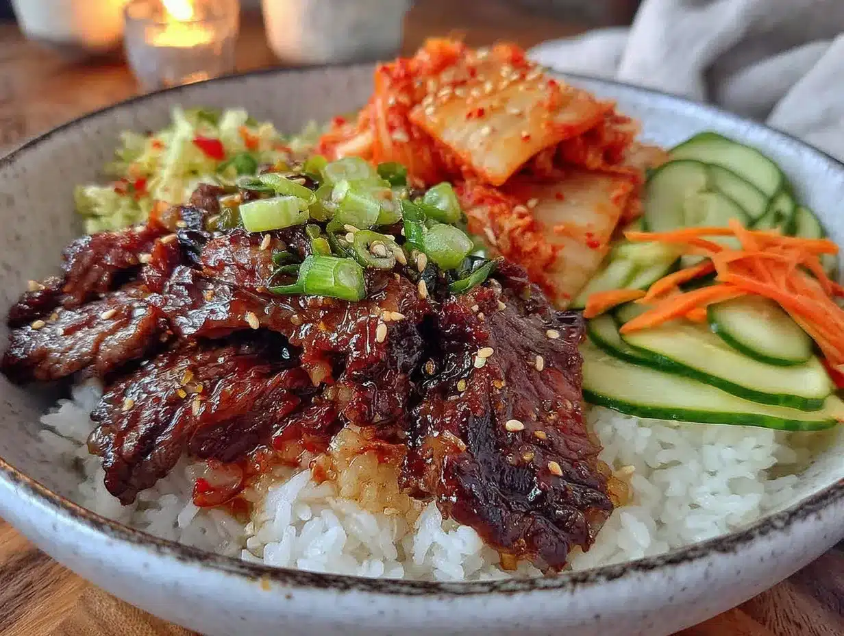 Korean beef bowl preparation steps