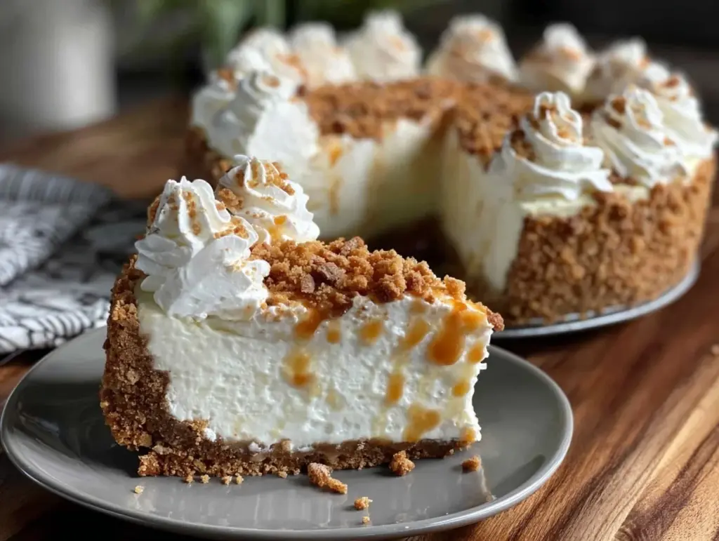 no-bake marshmallow cheesecake - featured image